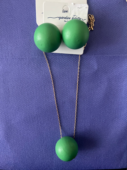 Green Gum Drop Earring Set